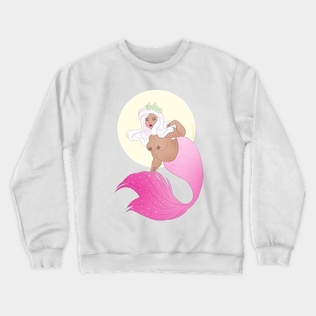 Chubby Mermaid Crewneck Sweatshirt by Bopo Illustrator